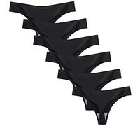 Nightease Tangas pour Femmes Soie de Glace Strings sans Couture Colutte Lot de 6 sous-vêtement (L, 6 Noir)