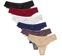Nightease Tangas pour Femmes Soie de Glace Strings sans Couture Colutte Lot de 6 sous-vêtement (L, Style2)