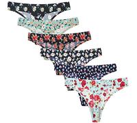 Nightease Tangas pour Femmes Soie de Glace Strings sans Couture Colutte Lot de 6 sous-vêtement (L, Style3)