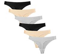 Nightease Tangas pour Femmes Soie de Glace Strings sans Couture Colutte Lot de 6 sous-vêtement (S, Style6)