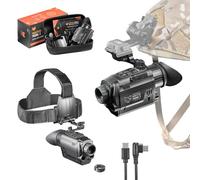 Nightfox Prowl 2 Night Vision Goggles, Infrared Night Vision Monocular, Wide Angle Lenses, Up to 105° FOV, Covert 940nm IR, 32GB SD Card, IP65 Waterproof, Head & Helmet Mounted Digital NVG for Airsoft
