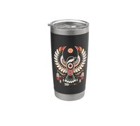 Nighthawk Indigenous Indian Tribal Art Amérindien Gobelet isotherme en acier inoxydable double paroi