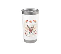 Nighthawk Indigenous Indian Tribal Art Amérindien Gobelet isotherme en acier inoxydable double paroi