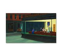 Nighthawks par Edward Hopper Wall Art Peinture Célèbre Toile Affiche et Impression Wall Art Photo pour Salon Home Decor 50x100cm Sans Cadre