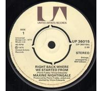 Nightingale, Maxine - Nightingale, Maxine Right Back Where We Started From 7" United Artists UP36015 EX 1975