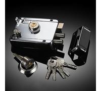 Nightlatch Serrure avec clés, serrure cylindrique en acier inoxydable massif haute sécurité pour portes de 30 à 50 mm d'épaisseur - Gauche