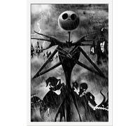 Nightmare Before Christmas - Poster - Storm + cadre amovible, Shinsuke® Maxi MDF blanc, vitre acrylique