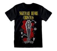 Nightmare Before Christmas T-shirt unisexe adulte Jack Skellington Coffin M Noir