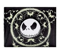 Nightmare Before Christmas The Pumpkin King Jack Badge Portefeuille Bi-Fold Porte-Carte d'Identité & Porte-Carte, Noir