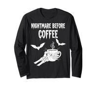 Nightmare Before Coffee Halloween Humor Manche Longue