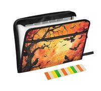 Nightmare Chemise de classement 13 poches A4 avec fermeture éclair pour dossier d'extension Motif arbre Halloween