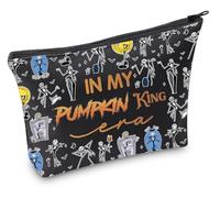 Nightmare Merch Pumpkin King Pochette zippée pour les fans de films d'horreur Citrouille Crâne Sac pour Halloween, Sac citrouille, Sacs cosmétiques