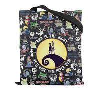 Nightmare Sac fourre-tout Jack Sally Sac à provisions réutilisable Sac à provisions Cadeau pour Halloween Fête d'Halloween Sac à bandoulière cauchemar, Sac Never End, 35*40cm