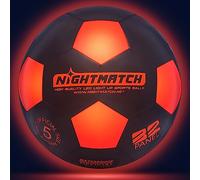 NIGHTMATCH Ballon de Foot Lumineux LED - Taille Officielle 3-2 LED Activées par Capteur pour S'amuser dans L'obscurité - Idéal pour Les Petits et Les Grands - Ballon de Foot Enfant