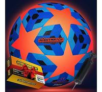 NIGHTMATCH Ballon de Foot Lumineux LED - Taille Officielle 5-2 LED Activées par Capteur pour S'amuser dans L'obscurité - Idéal pour Les Petits et Les Grands - Ballon de Foot Enfant