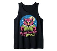 Night's Guardian of Words - Motif Hibou en Train de Lire Débardeur