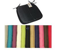 NIGHTS Lot de 4 magnifiques galettes amovibles avec liens Pour chaises de salle à manger ou jardin, Tissu, chocolat, Size: 38 x 38 cm
