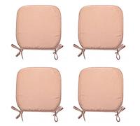 NIGHTS Lot de 4 magnifiques galettes amovibles avec liens Pour chaises de salle à manger ou jardin, Tissu, marron, Size: 38 x 38 cm