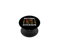 Nights Owl Gamer Nocturnal Chaos Coffee Lover PopSockets PopGrip Adhésif