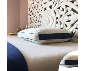 NightSide® Oreiller à mémoire de forme Premium. Coussin anti-transpirant adapté aux douleurs cervicales. Housse bambou hypoallergénique, double face. Oreiller ergonomique cervical modèle: médium/moyen