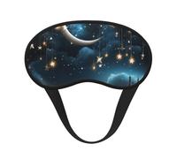 Nightsky Masque de sommeil à suspendre avec lune et étoiles pour dormir sur le côté, masque occultant pour homme et femme, masque de sommeil sans pression, doux, respirant, confortable pour dormir la