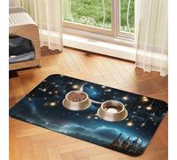 Nightsky Tapis d'alimentation absorbant en cuir synthétique à suspendre pour chien et chat avec dos en caoutchouc antidérapant 40 x 60 cm