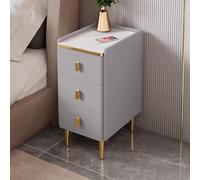 Nightstand avec chicane anti-décompte, table de chevet avec des jambes métalliques, table d'appoint minimaliste et pratique avec étagère de rangement ouverte pour la chambre (couleur: gris clair,