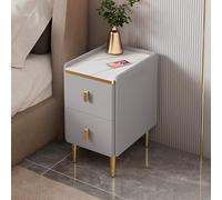 Nightstand avec chicane anti-décompte, table de chevet avec des jambes métalliques, table d'appoint minimaliste et pratique avec étagère de rangement ouverte pour la chambre (couleur: gris clair,