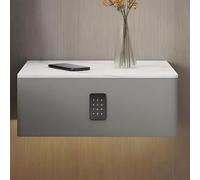 Nightstand flottant moderne avec dessin en bois massif, petites tables de lit, table de chevet montée murale pour chambre à coucher, verrouillage de sécurité password stand de nuit (40 x 40 x 20 cm)