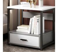 Nightstand Nordic Rangement Table d'appoint Table d'appoint Retro Bedroom Night Stand avec tiroir et étagère OP pour les petits espaces Salle Chambre de lit House House Home Bureau, E-40 * 34