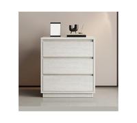 NightStands Grande table de chevet à trois tiroirs de rangement pour chambre à coucher ou salle à manger Blanc Taille M