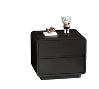 NightStands Table de chevet double laquée noire pour maison, salon, chambre à coucher, bureau, petite armoire de rangement en bois (XL)