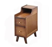 NightStands Table de chevet originale à deux tiroirs en bois avec armoire latérale étroite Marron Taille M
