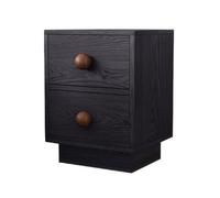 NightStands Table de chevet vintage en bois avec tiroir Armoire de rangement pour la maison Convient pour chambre à coucher (Noir)