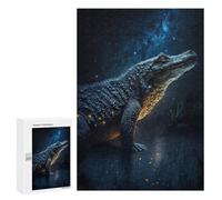 Nighttime Alligator in Stars Puzzle 1000 Pièces Educa Jouet en Bois Cadeau Unique Décoration Intérieure Jeu Éducatif Challenge Toy Adultes Et Enfants À Partir De 14 Ans 300 PCS