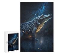 Nighttime Alligator in Stars Puzzle 1000 Pièces Educa Jouet en Bois Cadeau Unique Décoration Intérieure Jeu Éducatif Challenge Toy Adultes Et Enfants À Partir De 14 Ans 1000 PCS