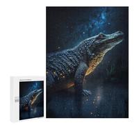 Nighttime Alligator in Stars Puzzle 1000 Pièces Educa Jouet en Bois Cadeau Unique Décoration Intérieure Jeu Éducatif Challenge Toy Adultes Et Enfants À Partir De 14 Ans 500 PCS
