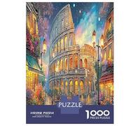 Nighttime Colosseum Scene 1000 Pièces Roman Colosseum Puzzle Défi Jouet Jeu Familial Puzzles Décorationd’intérieur Adultes pour Enfants Cadeaux 38x26cm/1000pcs
