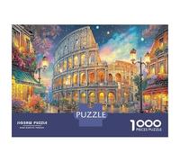 Nighttime Colosseum Scene 1000 Pièces Roman Colosseum Puzzle Défi Jouet Jeu Familial Puzzles Décorationd’intérieur pour Adulte Art Mural Cadeau 38x26cm/1000pcs