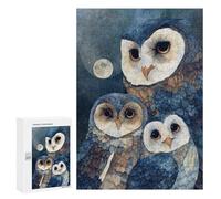 Nighttime Owl Family Puzzle 1000 Pièces Educa Jouet en Bois Cadeau Unique Décoration Intérieure Jeu Éducatif Challenge Toy Adultes Et Enfants À Partir De 14 Ans 300 PCS