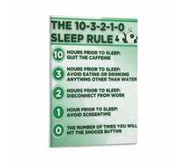 Nighttime Wind Down Poster 10-3-2-1-0 Rule Reminder for Digital Detox and Deep Sleep(Framed,08x12inch(20x30cm))