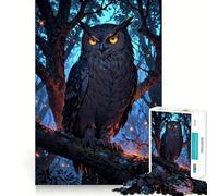 Nightwatcher︰ Le Hibou Mystique Puzzle 1000 pièces pour Adolescents Jeu de logique Stimulant et Anti-Tension Qualité supérieure Cadeau de Noël (38x52cm)