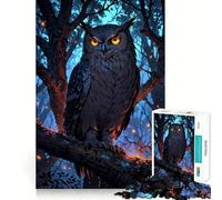 Nightwatcher︰ Le Puzzle du Hibou Mystique pour Adultes, 1000 pièces, renforce la mémoire, Passe-Temps à la Maison, Bords Nets, Cadeau élégant (50x75cm)