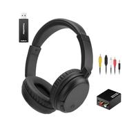 Nightwooolf Casque TV Bluetooth 5.3 Noir, Sans Fil, Sur-Ear, 30 Heures de Lecture, 40 mm, 20 Hz ~ 20 KHz, 32 Ohm, 1.4E+2 grams, Compatible avec TV/Mobile/Ordinateur, Poids 140g