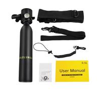 NIGORIY Mini bouteille de plongée 0,5 l - 3000 PSI - Manomètre - 0-300 bar - Cylindre de plongée jusqu'à 10 minutes de temps de plongée