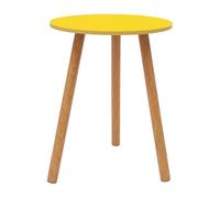 NIGORIY Table d'appoint ronde 40 x 52 cm - Charge maximale : 20 kg - Petite table en pin - Pour salon - Jaune
