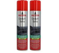 Nigrin 20464 Spray Citron Nettoyant intérieur pour Cockpit Rembourrage Cuir Intérieur Tableau de Bord Parfum Citron 400 ml (Lot de 2)