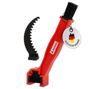 NIGRIN Bike Care Brosse de nettoyage de chaîne 3 en 1 Outil de nettoyage multifonction pour chaînes de nettoyage de pignons, dérailleurs, facile à changer, noir, rouge, 1 pièce