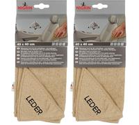 Nigrin Chiffon en Microfibre pour Cuir - Nettoyage et Entretien en Douceur - Extrêmement Doux et Garanti Non Pelucheux - Chiffon en Microfibre pour Voiture - Entretien du Cuir - 40 x 40 cm (Lot de 2)