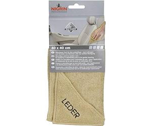 NIGRIN Chiffon en Microfibre pour Cuir - Nettoyage et Entretien en Douceur - Extrêmement Doux et Garanti Non Pelucheux - Chiffon en Microfibre pour Voiture - Entretien du Cuir - 40 x 40 cm